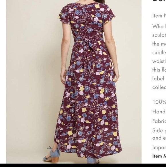 EUC MODCLOTH "GALLERY FLATTERY" HIGH LOW MAXI DRESS 4X - Picture 3 of 5